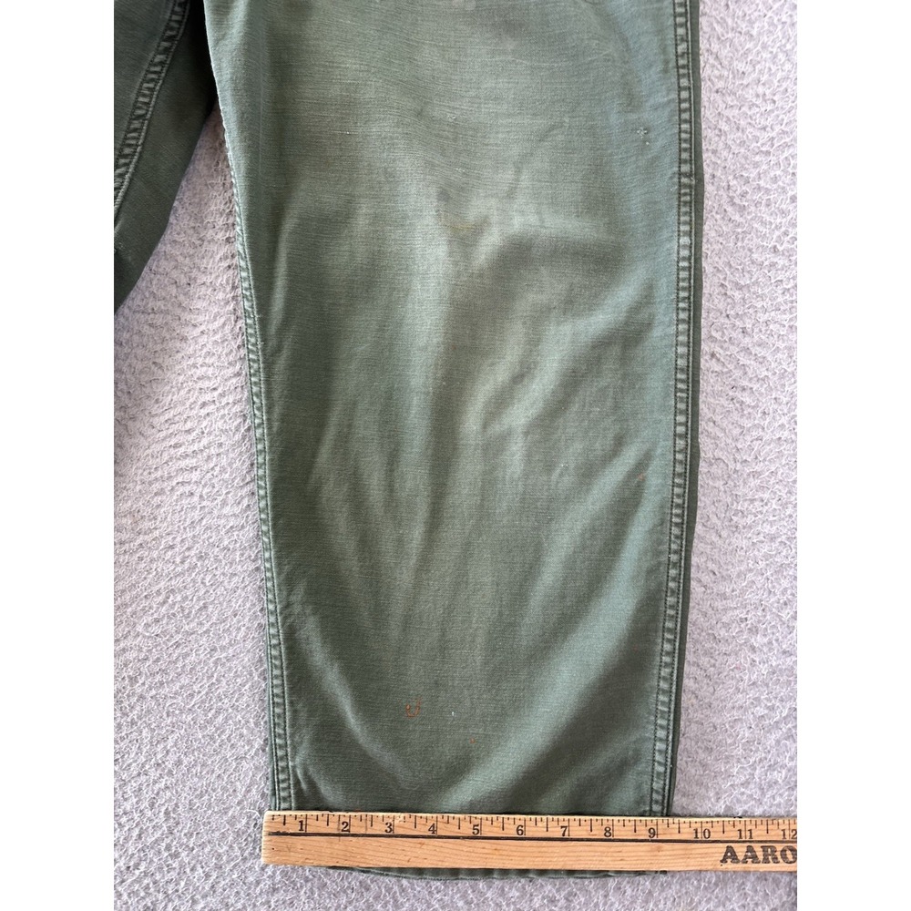 Vintage US Army OG-507 Baker Trousers Womens 34x23 Button Fly Distressed Patched - Picture 6 of 16